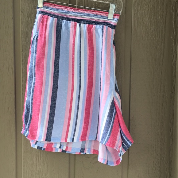 Lane Bryant soft pull on shorts 18-20 striped plus size shorts Pink Lilac Red - Picture 2 of 8